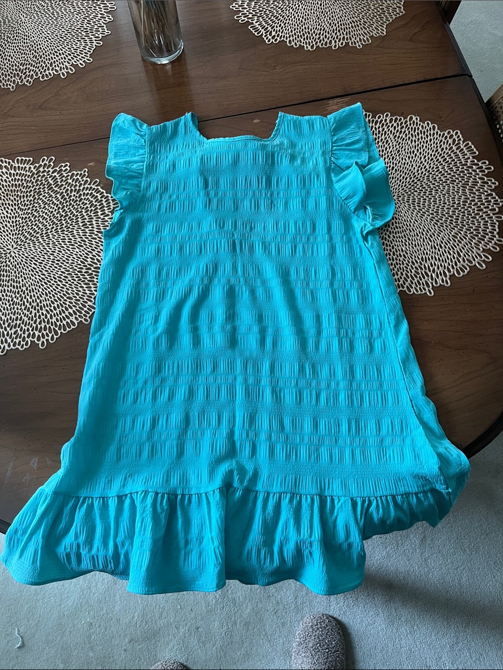 Women’s Turquoise Ruffle Hem Dress
